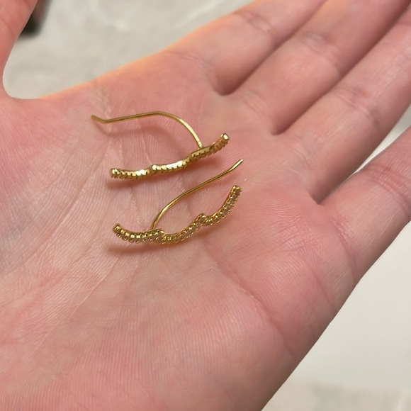 Adornia Swarovski Crystal Wave Climber Earrings - Picture 2 of 2